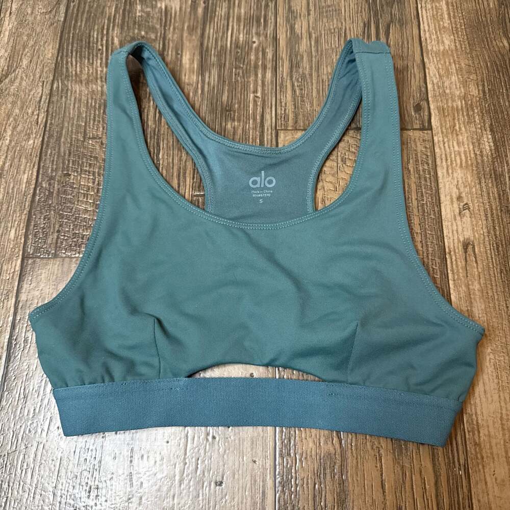 Alo Yoga Racerback Sports Bra in Teal Green